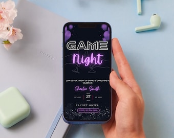 Game Night Invitation, Digital Game Night Party Invite, Birthday Game Night Invitation Template, Adult Game Night, Digital Invitation