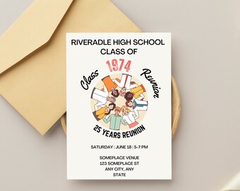 Class Reunion Invitation, Editable Class Reunion Favors , Customizable High School Reunion Invitation, College Reunion Flyer