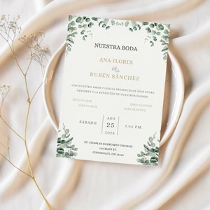 Invitaciones de Boda, Convite de casamento espanhol, Invitación de Boda Blancas, Invitaciones de Boda en Español, Nuestra Boda Invitación
