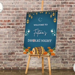 Dholki Sign, Dholki Welcome Sign, Printable Dholki Night Sign for ...