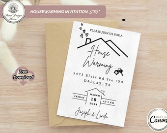 Housewarming Invitation Template, Digital House Warming Invitation Card
