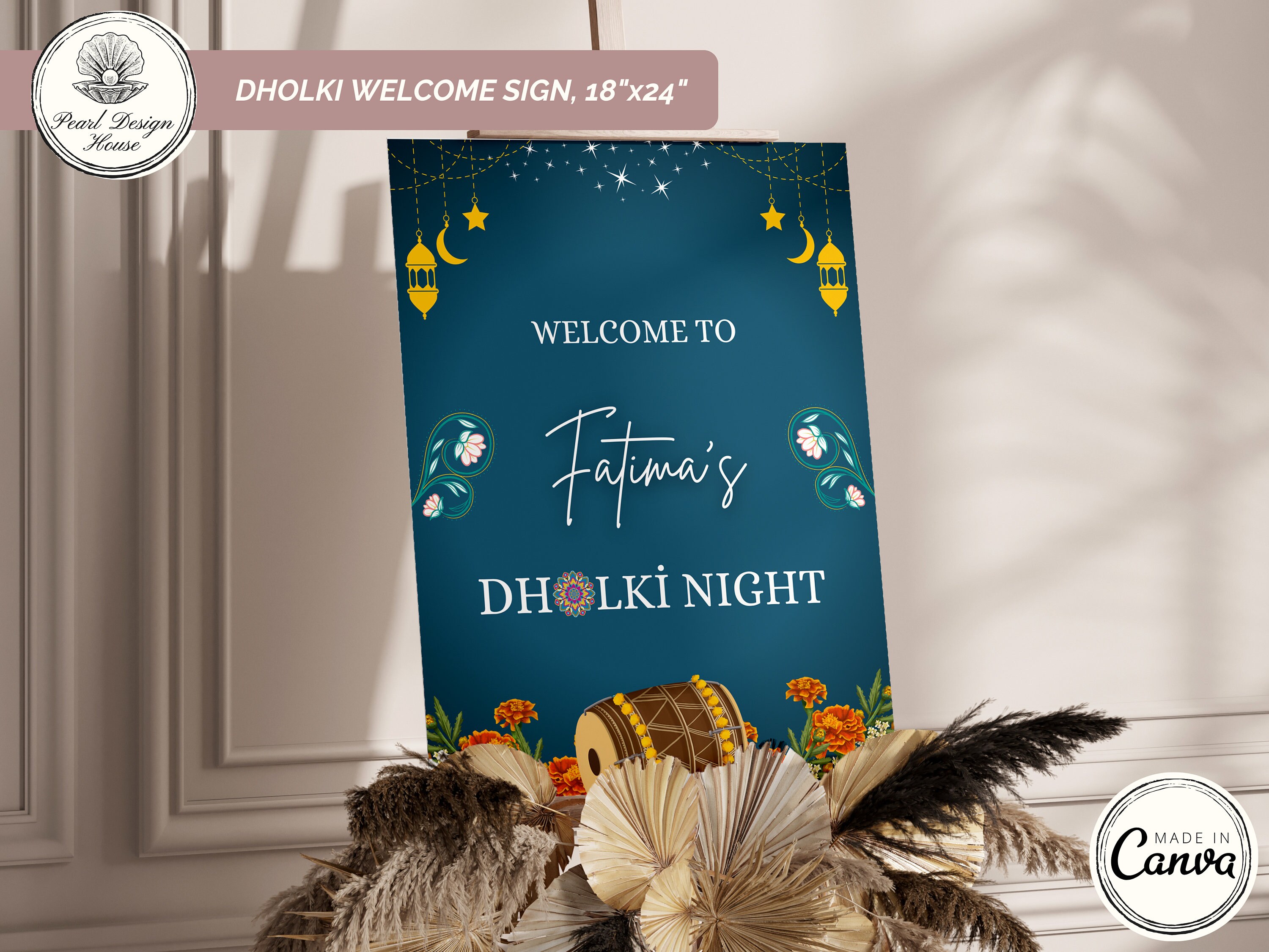 Dholki Sign, Dholki Welcome Sign, Printable Dholki Night Sign for ...