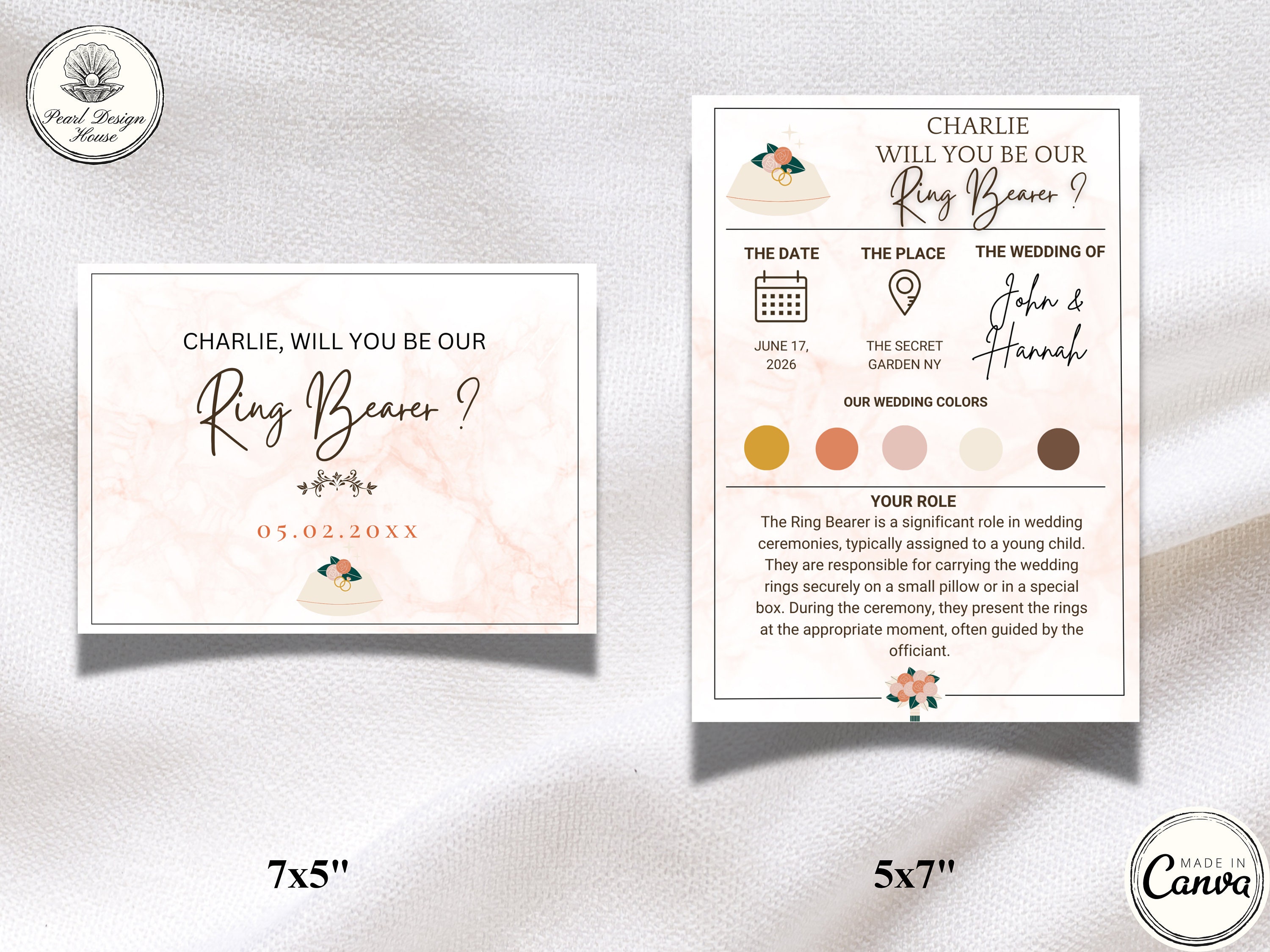 Ring Bearer Proposal Card, Digital Ring Bearer Proposal Template, Ring ...