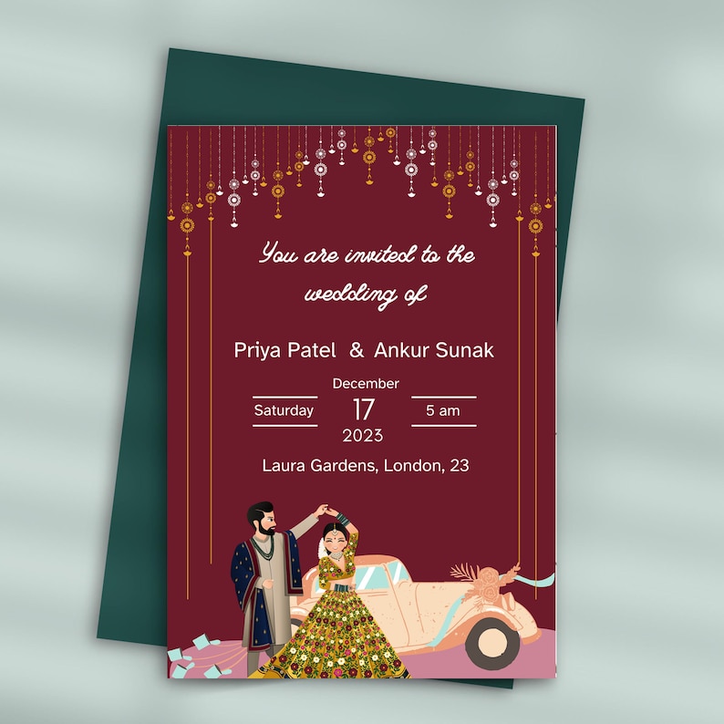 Hindu Wedding Invitation, Indian Wedding Evite, Editable Save the Date ...