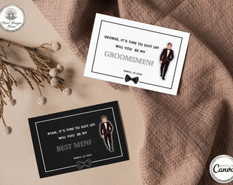 Groomsmen Proposal Card Template, Groomsmen Info Card, Best Man Proposal, Digital Groomsmen Invitation Cards, Groomsmen Asking Gifts