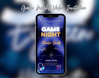 Game Night Video Invitation, Digital Game Night Party Invite, Birthday Game Night Invitation Template, Adult Game Night, Digital Invitation