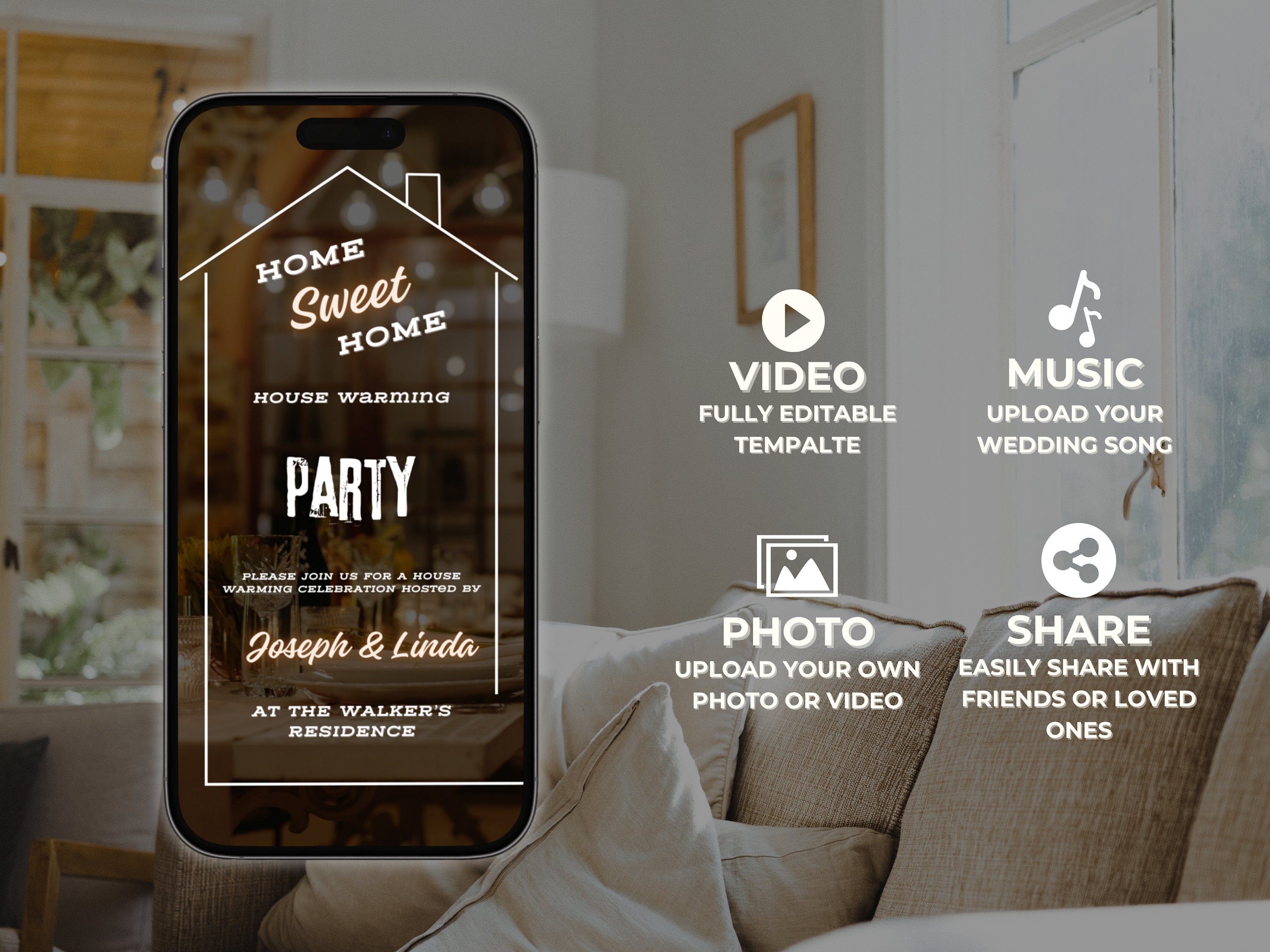 Housewarming Invitation Template, Digital House Warming Invite Video ...