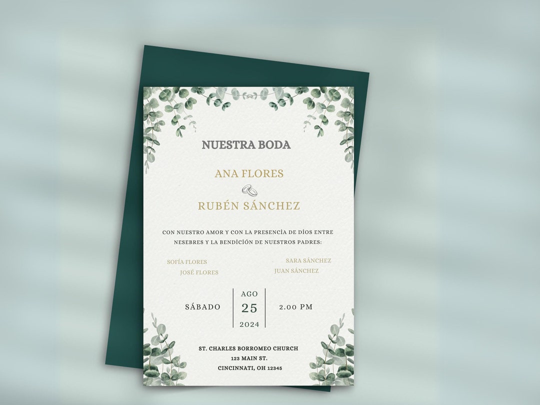 Invitaciones De Boda, Spanish Wedding Invitation, Invitación De Boda ...