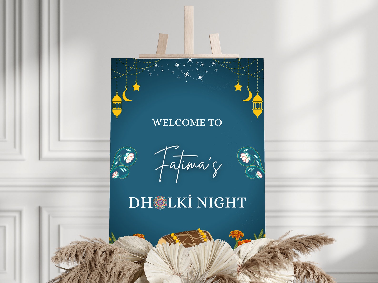 Dholki Sign, Dholki Welcome Sign, Printable Dholki Night Sign for ...