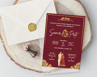 Nepali Wedding Invitation Digital Card Template, Editable Nepali Wedding Invite, Save the Date Evite, Electronic Video & Printable Card