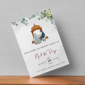 Sikh Wedding Program, Sikh Wedding Guide, Sikh Wedding Ceremony Program, Printable Punjabi Wedding Program Template, Digital Download,