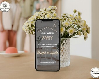 Housewarming Invitation Template, Digital House Warming Invite Video, Minimalist New Home Party Invitation, Housewarming Invitation Video