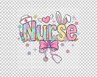 Easter Nurse PNG, Bunny Nurse PNG, Registered Nurse Easter Shirt Design
