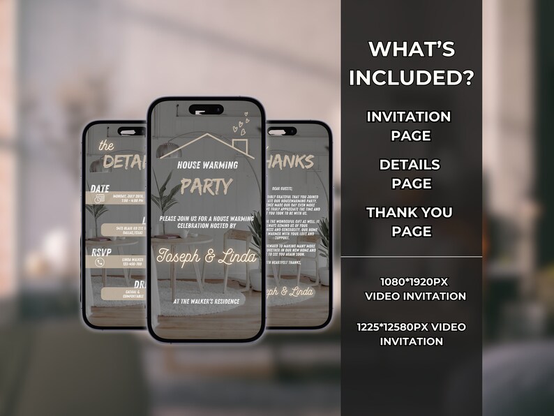 Housewarming Invitation Template, Digital House Warming Invite Video ...