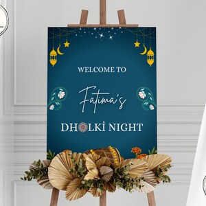 Dholki Sign, Dholki Welcome Sign, Printable Dholki Night Sign for ...