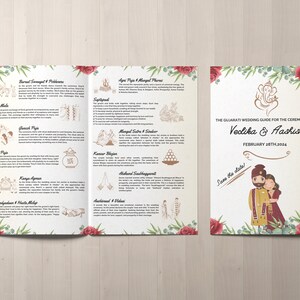 Gujarati Wedding Program, Hindu Wedding Ceremony Program for Indian, Telugu Sikh Printable Wedding Program Template, Digital Download