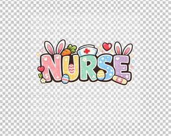 Kawaii Easter Nurse PNG, Easter Nurse SVG Digital Download