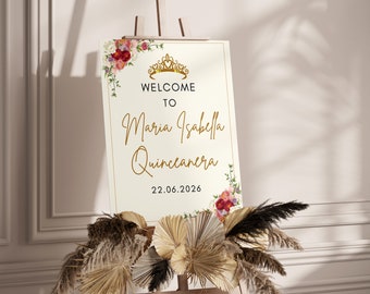 Quinceanera Welcome Sign, Quinceañera Welcome Sign Template, Quinceañera Bienvenidos Sign, 15th Birthday Party, Welcome Sign, Birthday Sign