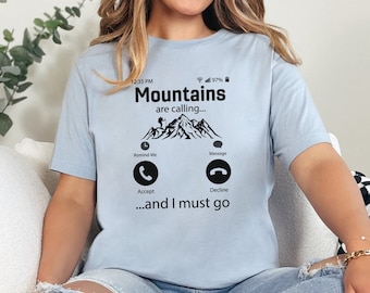 Outdoor Adventure T-Shirt, Mountains are Calling Hiking Graphic Tee, Nature Lover Gift, Unisex Wilderness Shirt, Explore Outdoors Top