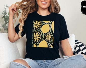 Citrus Lemon Orange Slices Pattern Summer T-Shirt, Vibrant Fruit Illustration, Casual Wear, Unisex Graphic Tee