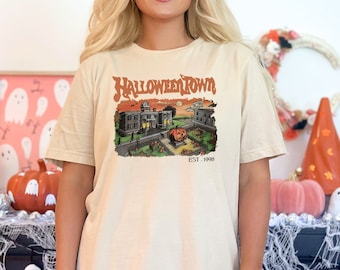 Halloween Town Graphic Tee, Spooky Pumpkin, Vintage Style