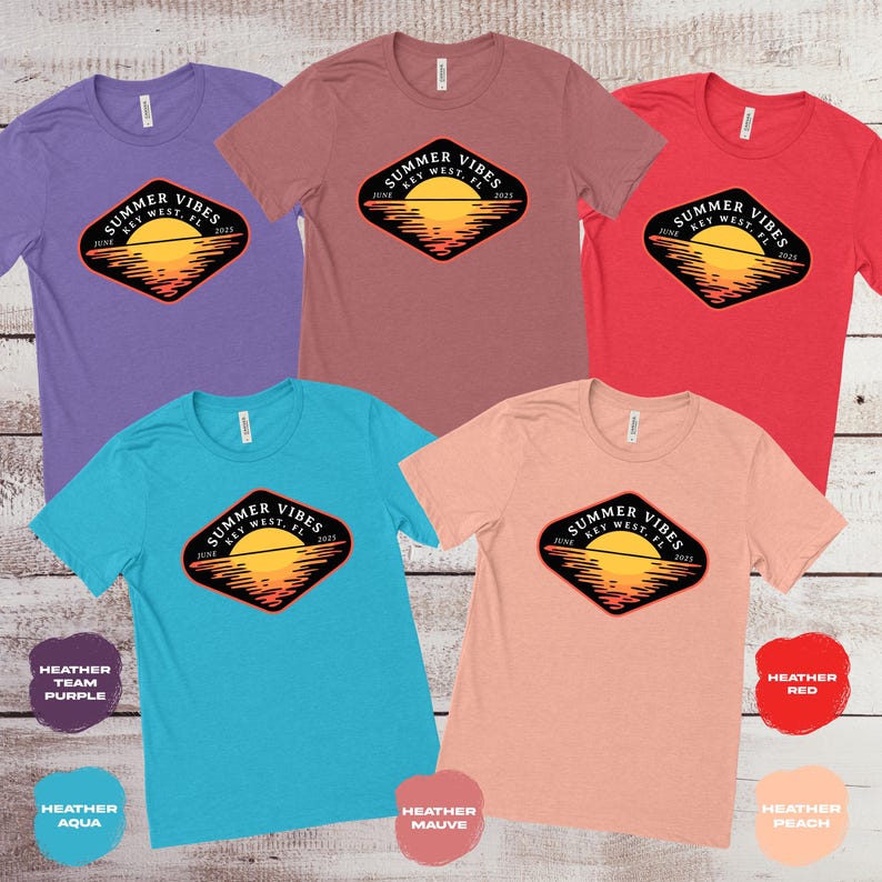 Summer Vibes T-Shirt, Retro Summer Tee, Sunset Graphic Shirt, Casual Beach Shirt, Unisex Vacation Tee, Gift for Summer Lovers