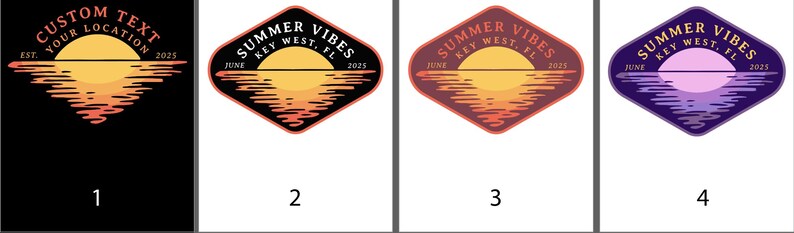 Sunset Beach Badge, Custom Location Apparel, Summer Vibes Key West Florida, June 2023 Souvenir, Retro Vacation Keepsake