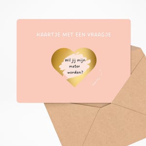 WIL JIJ mijn METER worden? • Minimalistische kraskaart voor meterschap • Vraagkaart meter • Zwangerschapsaankondiging • Nederlands