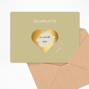 JIJ WORDT OPA • Minimalistische kraskaart voor aankondiging zwangerschap opa • Zwangerschapsaankondiging • Nederlands