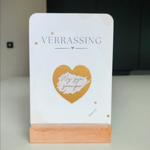 ZWANGERSCHAPSAANKONDIGING • Kraskaart voor aankondiging zwangerschap • Baby op komst • Originele aankondiging voor familie of vrienden
