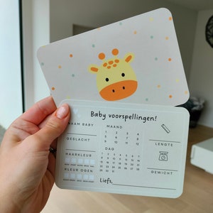 BABYSHOWER INVULKAARTEN • Babyshower baby voorspellingen • baby pronostiek • Nederlands • zwangerschap • babyborrel • babyshower spelletjes