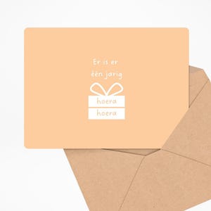 ANNIVERSAIRE • Carte d'anniversaire minimaliste - Néerlandais - carte pour anniversaire - carte de voeux pour anniversaire - fête d'anniversaire