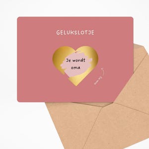 JIJ WORDT OMA • Minimalistische kraskaart voor aankondiging zwangerschap oma • Omi • Zwangerschapsaankondiging • Nederlands