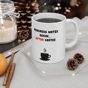 Kaffe före framstegsanteckningar Socialarbetare MSW Keramisk mugg 340 ml