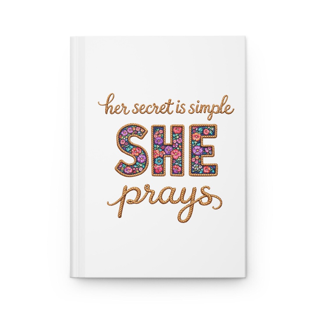She Lettering She Prays Floral Lettering Journal | Christian Faith Notebook - Etsy