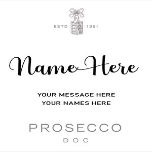 Personalised Prosecco Champagne Wine Label Vinyl Sticker Funny Novelty Gift Anniversary Birthday afbeelding 4