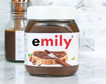 Personalised Chocolate Spread Sticker Label Funny Novelty Gift Birthday Anniversary