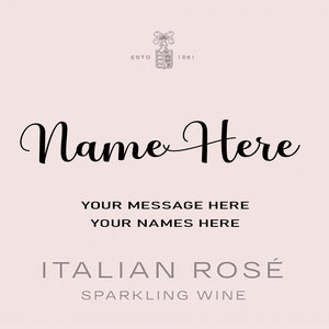 Personalised Prosecco Champagne Wine Label Vinyl Sticker Funny Novelty Gift Anniversary Birthday afbeelding 5