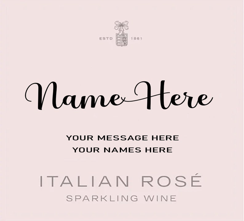 Personalised Prosecco Champagne Wine Label Vinyl Sticker Funny Novelty Gift Anniversary Birthday afbeelding 5