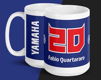 MotoGP™ Fabio Quartararo of Yamaha Racing Coffee or Tea Mug | Motorcycle Racing Merch and Gifts for Race Fans