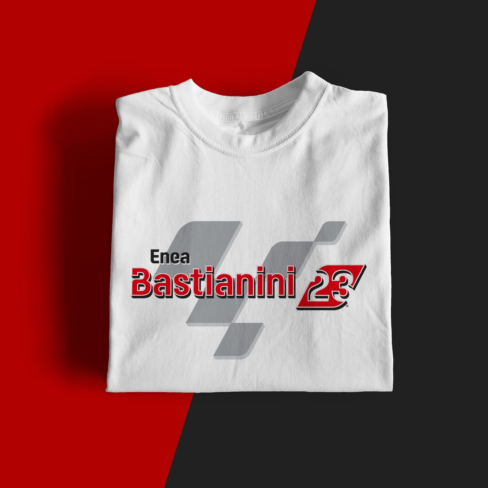 T-shirt Enea Bastianini 23 Ducati Gresini MotoGP - Coton Bio, Diverses Couleurs Drapeau, Tailles S à 5XL