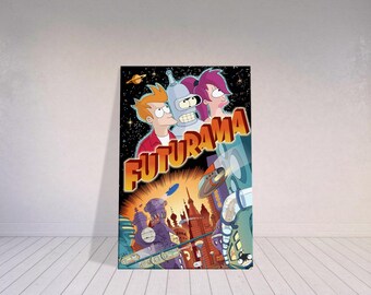 Futurama Poster - Minimalist Movie Poster, Movie Bathroom Art, Movie Gift