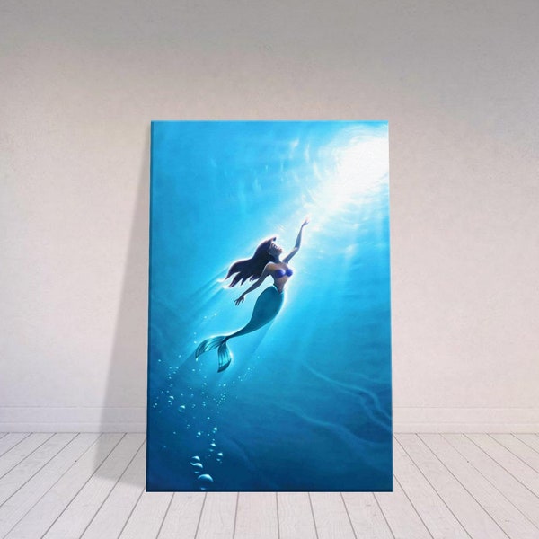 El cartel de la Sirenita - Cartel de película minimalista, arte del baño de la película, regalo de la película