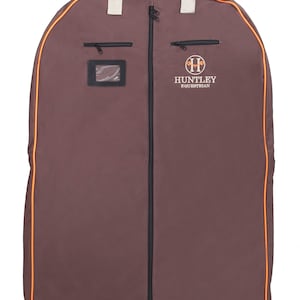 Huntley Deluxe Brown Travel Carry On Garment Bag with Accessories Zipper Cover for Travel, Business, Horse Shows