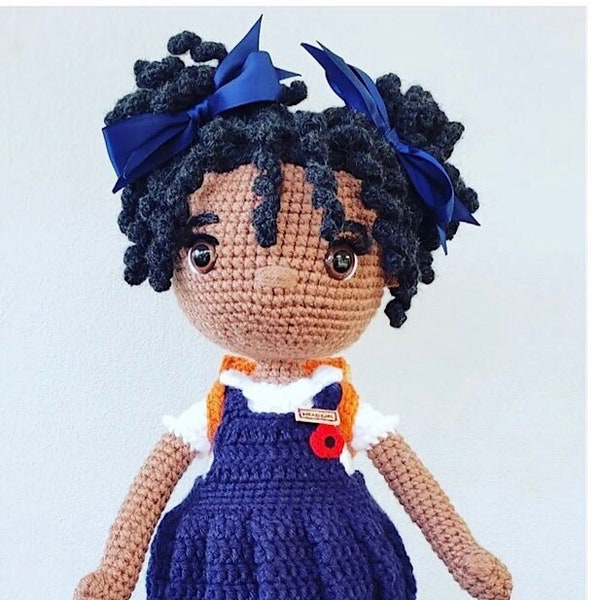 Crochet Jamaican Doll, crochet doll, amigurumi doll, crochet girl doll, kids gift, unique crochet doll, hand made doll, crochet school girl