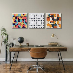 Acoustic Panels - Mid Century Modern Art Acoustic Panels - Grouping of 3