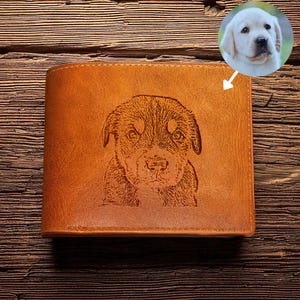 Portemonnee huisdierliefhebber, aangepaste portemonnee huisdier portret, hond gedenkteken cadeau, gepersonaliseerde leren portemonnee, kattenfoto portemonnee, cadeau voor eigenaren van gezelschapsdieren