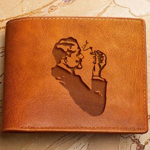 Raucher Brieftasche, Brieftasche aus Leder mit Gravur, Raucher Geschenk, stilvolle Brieftasche aus Leder, Geschenk für ihn, einzigartige Brieftasche, modische Brieftasche für Männer