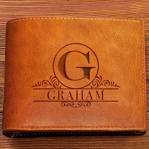 Billetera delgada para hombre con grabado personalizado: diseño minimalista, regalo de cumpleaños perfecto para él o su novio, idea de regalo única para ella