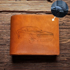 Cartera personalizada para amantes de los coches para hombres, cartera de cuero personalizada, regalo para conductores, cartera para él, regalo para amantes de los coches, papá mayor, amantes de los camiones